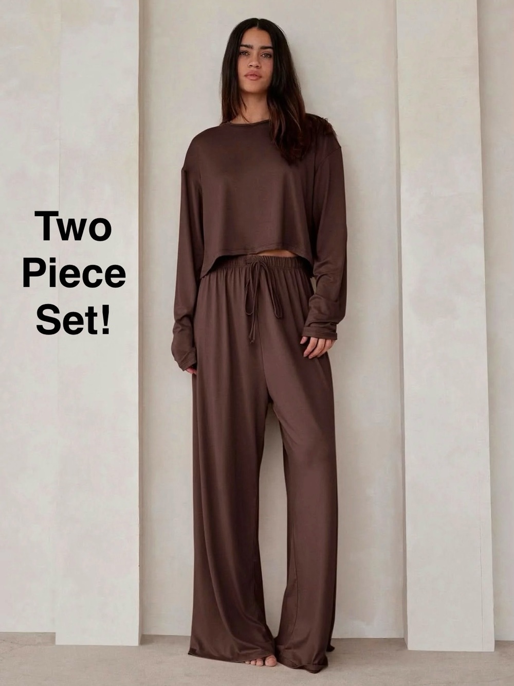 Bumpsuit 2 Piece set Cloud Lounge Pant and Cropped Long Sleeve top